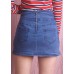High Rise Denim Mini Skirt